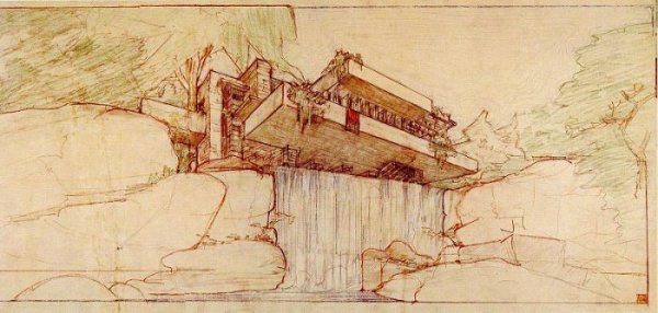 Революционный проект Фрэнка Ллойда Райта: дом, нависший над водопадом (16 фото)