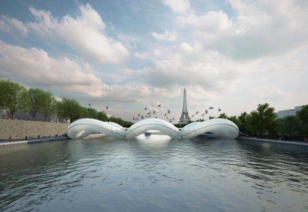 Парижская достопримечательность: батутный мост во Франции (5 фото)