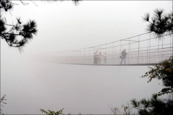 Прозрачный мост над ущельем для самых смелых (7 фото)