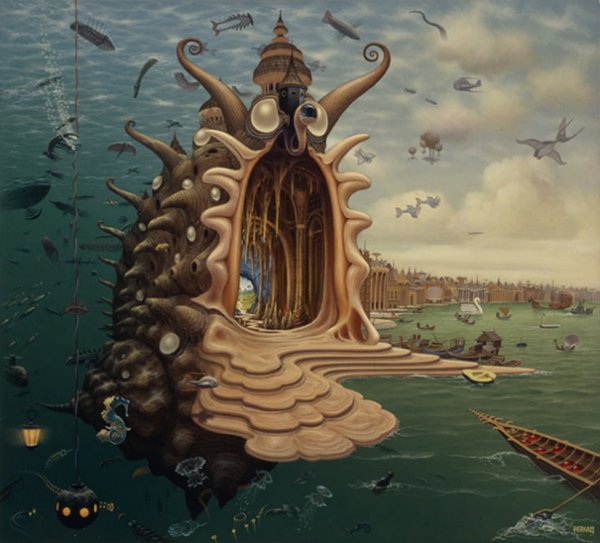 Польский художник создаёт сюрреалистические картины сказочных миров (15 фото)