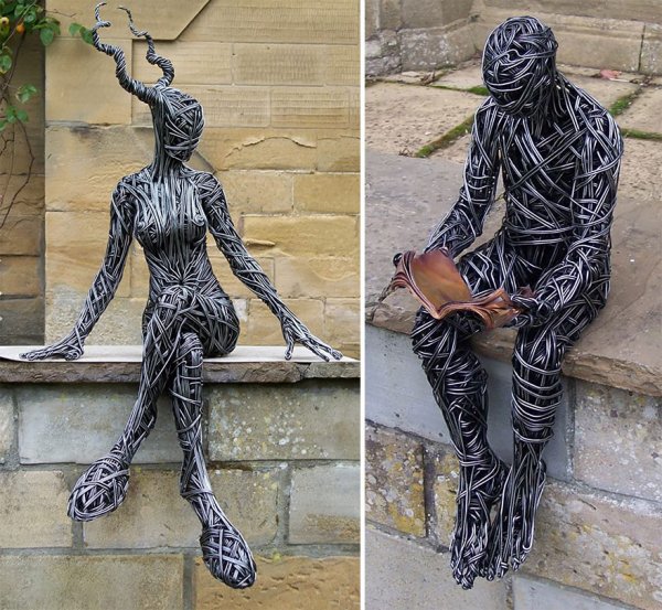 Впечатляющие скульптуры из проволоки Ричарда Стэйнторпа (8 фото)