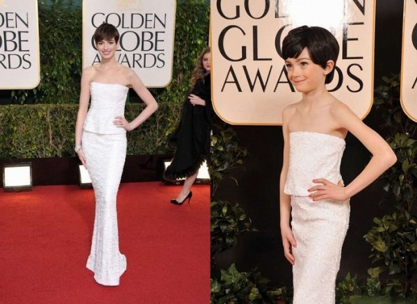 Мини-копии знаменитостей на красной ковровой дорожке Golden Globe Awards (6 фото)