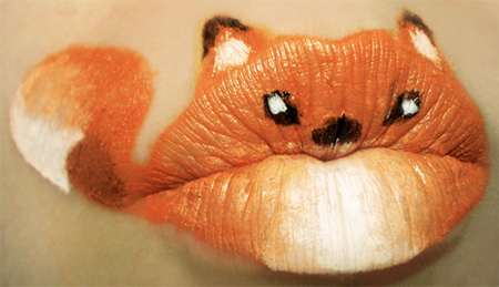 Забавные изображения животных на губах