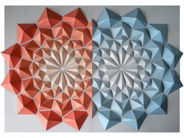 Мозаика из оригами от японского художника Кота Хирацука