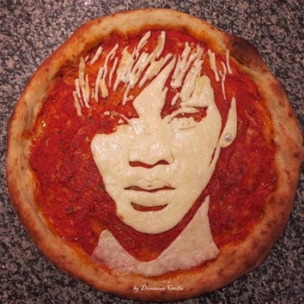 Доменико Кролла, создающий на пиццах портреты знаменитостей (17 фото)