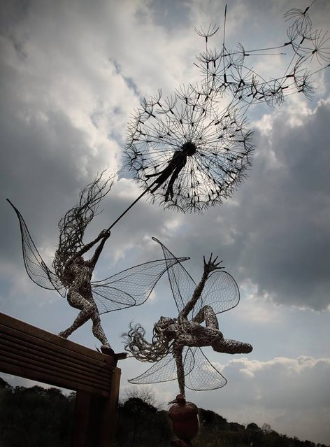 Фэнтезийные проволочные скульптуры фей от Робина Уайта (22 фото)