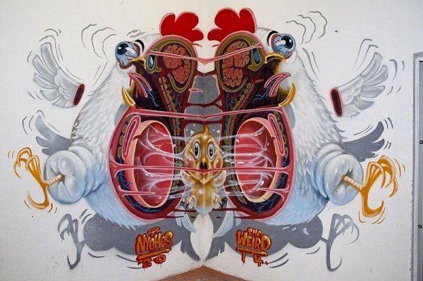 Анатомический стрит-арт австрийского художника Nychos (23 фото)